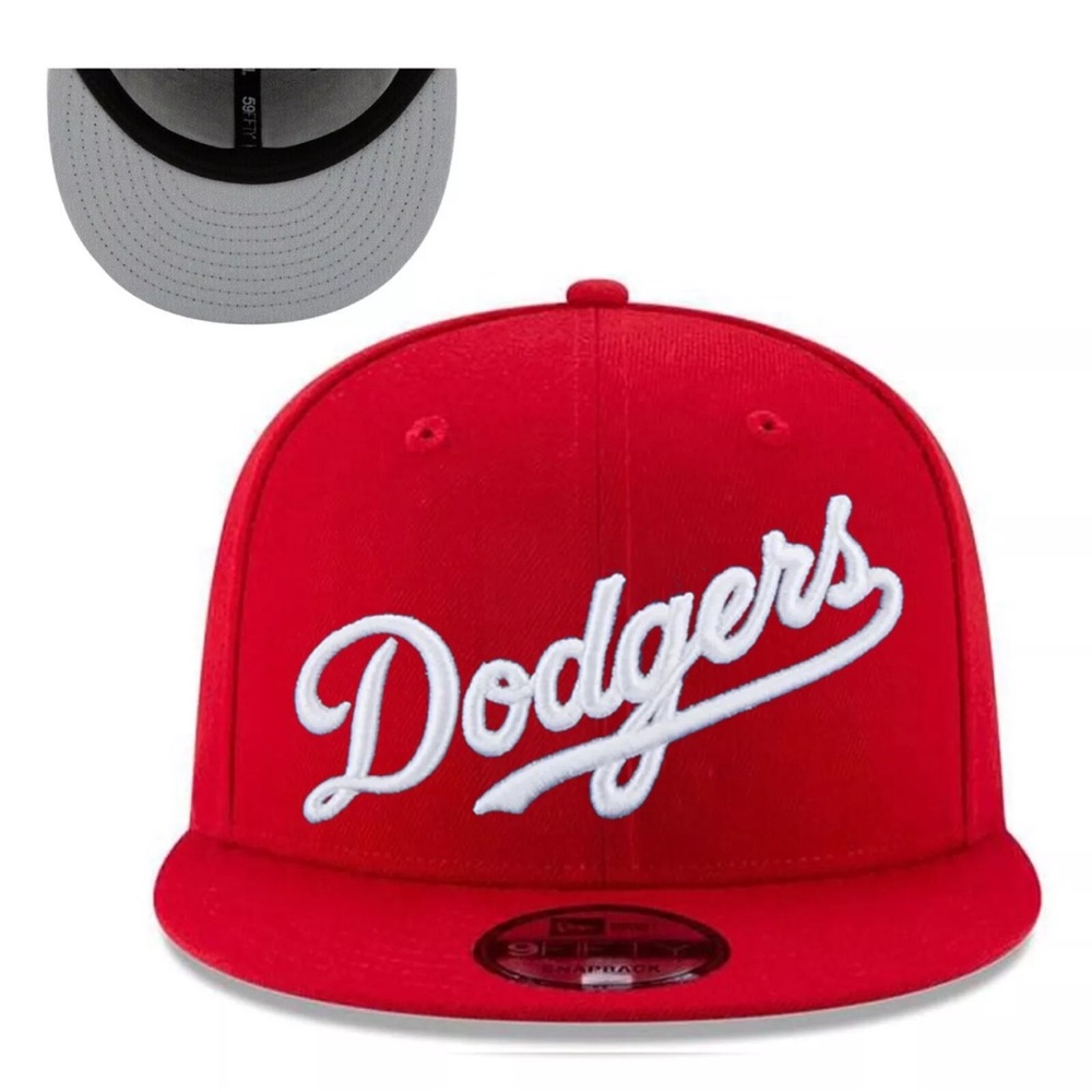 Los Angeles Dodgers Script Logo 9FIFTY Adjustable Snap Back New Era Cap - Red
